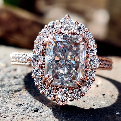 color moissanite engagement ring