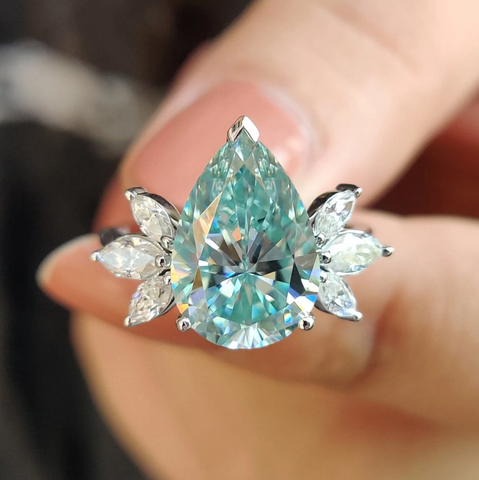 colored moissanite engagement rings