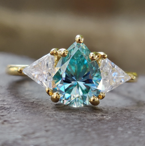 colored moissanite engagement rings