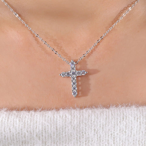 Round Diamond Criss Cross Pendant Necklace. 1.17 TW Lab Created Diamond Pendant for Men and Women, Charm Pendant