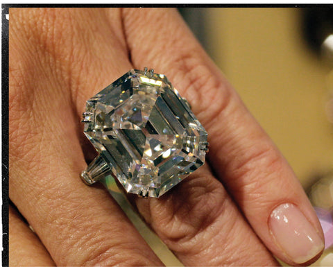 33.19 carat Asscher cut engagement ring