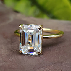 emerald cut moissanite ring