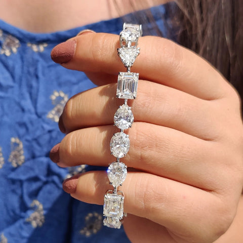 Emilio Jewelry 5.92 Carat Fancy Diamond Bracelet For Sale at 1stDibs | fancy  shape tennis bracelet