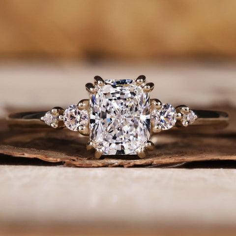 1 CT Radiant Cut Diamond Ring, Lab Created Diamond Engagement Ring