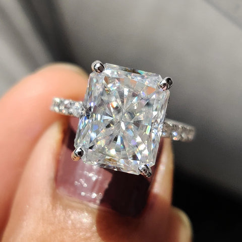 radiant cut moissanite engagement ring