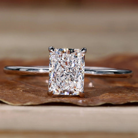 Radiant Cut Lab Grown Diamond Solitaire Engagement Ring