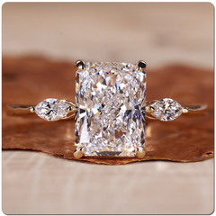 radiant cut lab grown diamond ring