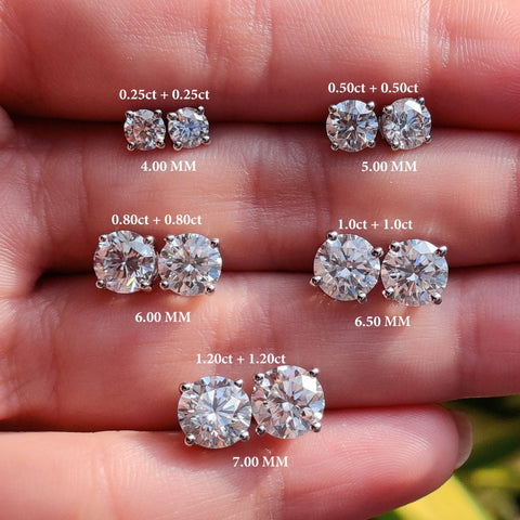 round moissanite stud earrings - diamondrensu