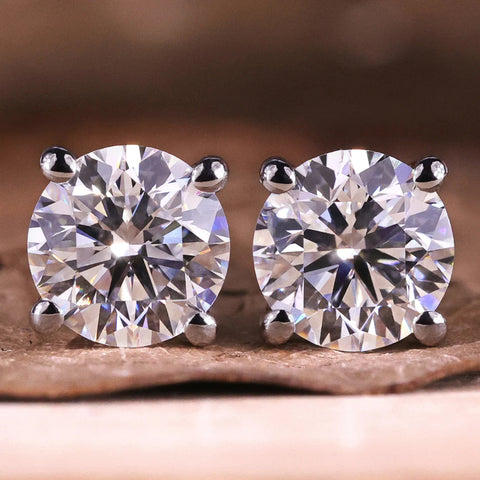 0.50 CT Round Diamond Earrings for Women, Lab Created Diamond Stud Earrings