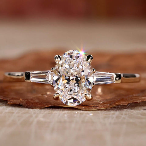 three stone engagement ring