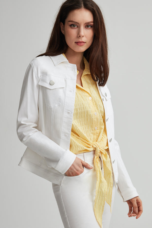 Buy MyraCollection Women's Yellow Denim Jackets (Yellow, Large) at