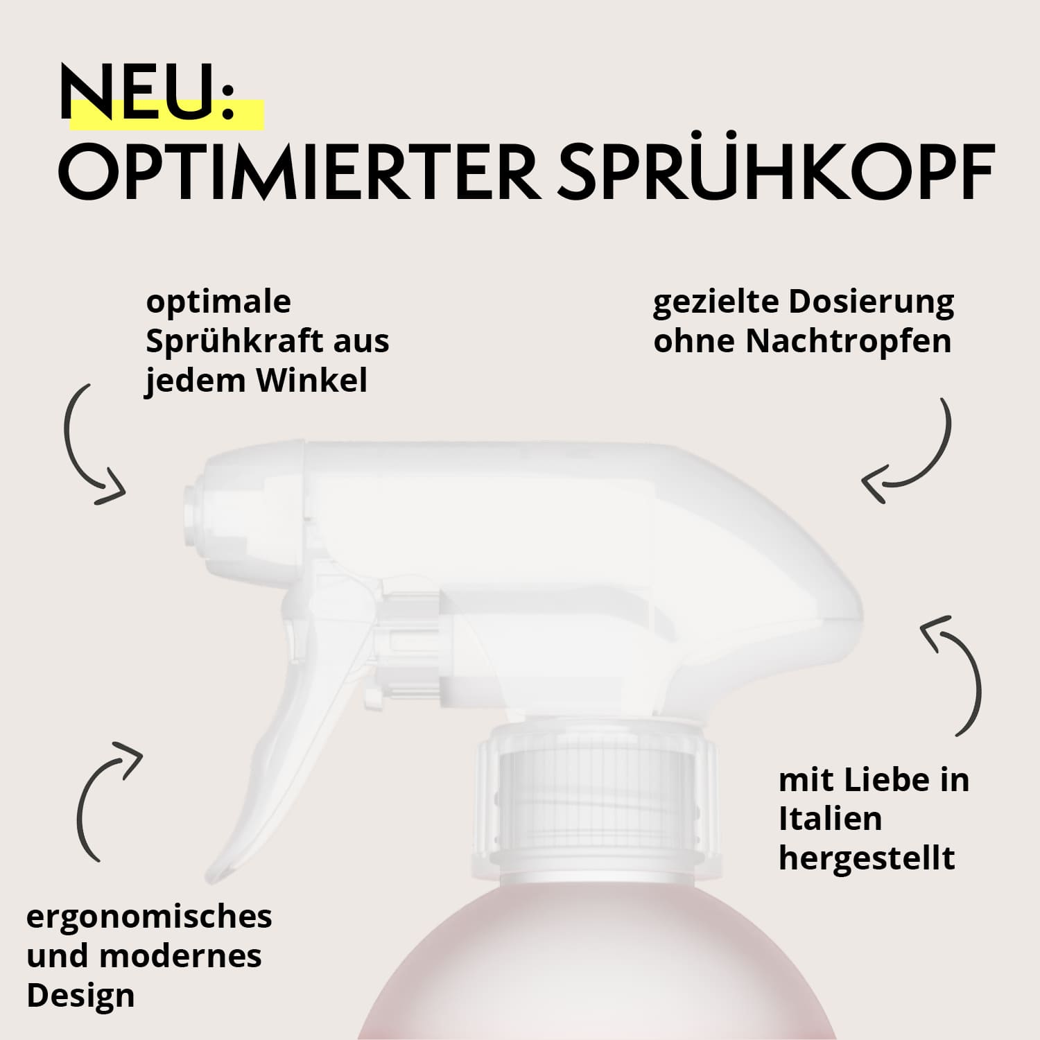 Sprühkopf für Reiniger-Tabs