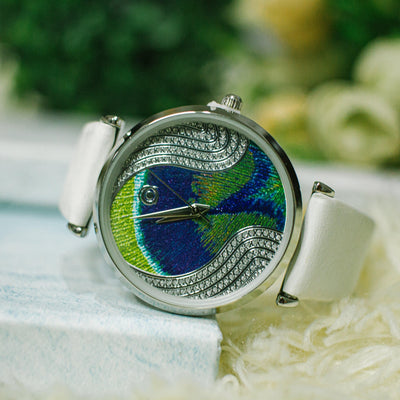 Magnicor Watch Company Quartz Movement Multi Color 40 mm Dial Genuine Grey Leather Strap Wrist Watch For Women - Daily Butik