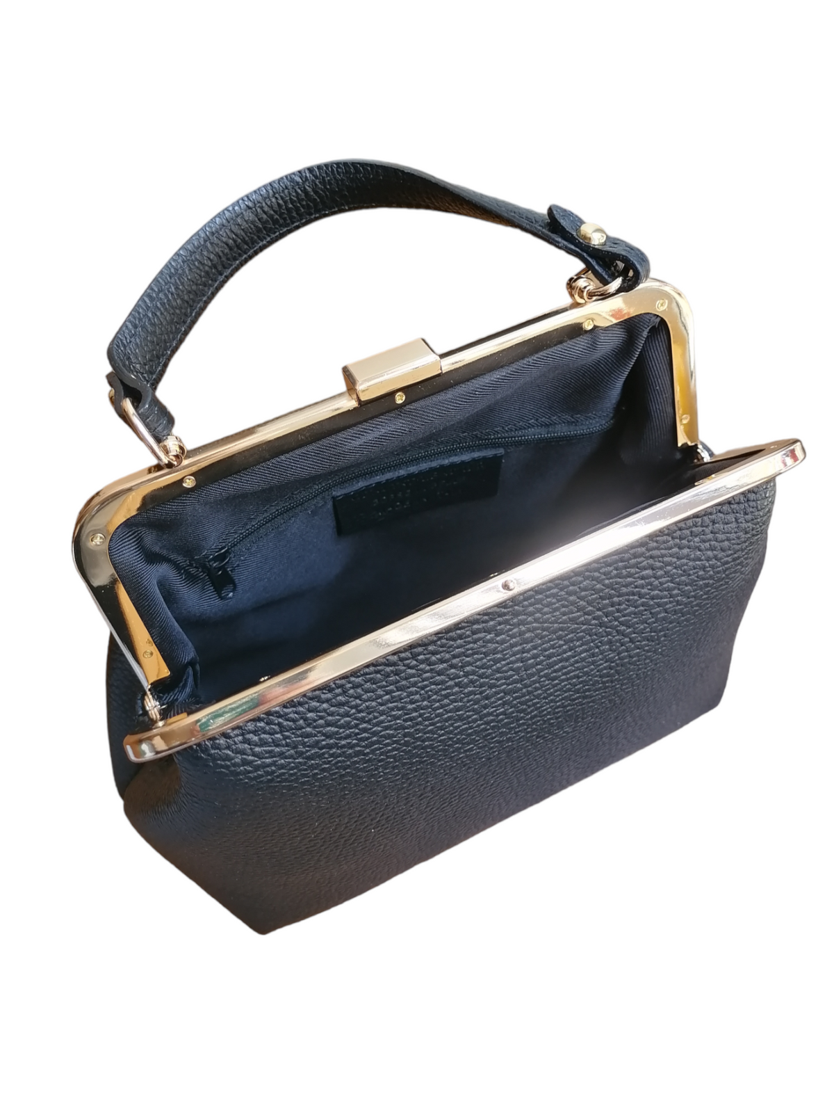 Borsa chiusura a Clip Stile Classica in Vera Pelle Made In Italy