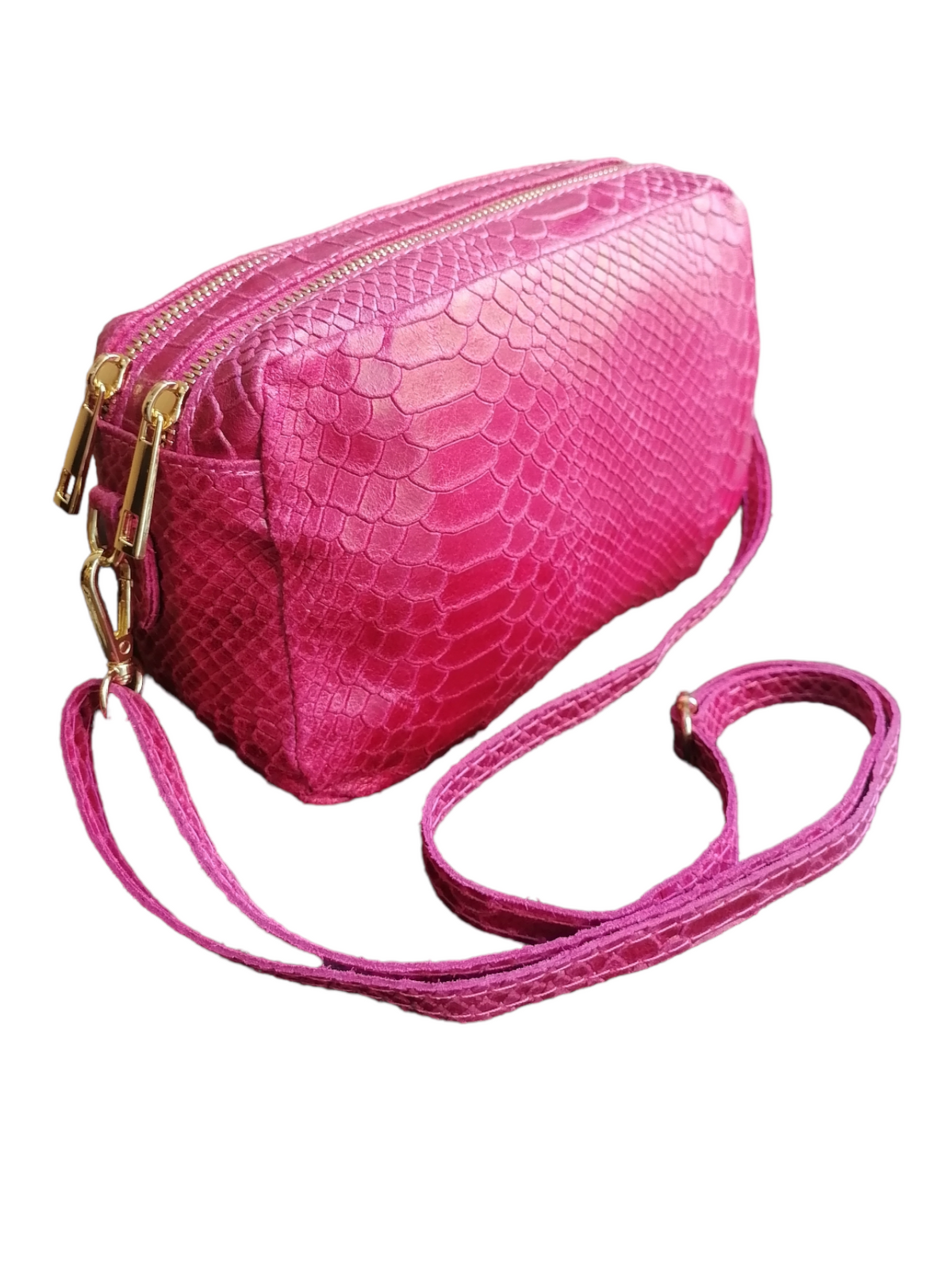 Borsa Pochette Doppio zip con Tracolla MADE IN ITALY