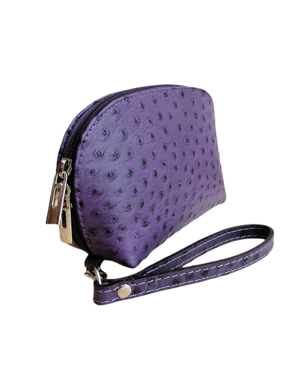 pochette struzzo viola m side