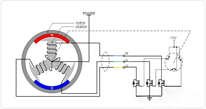 Schematic illustration of brushless motor 