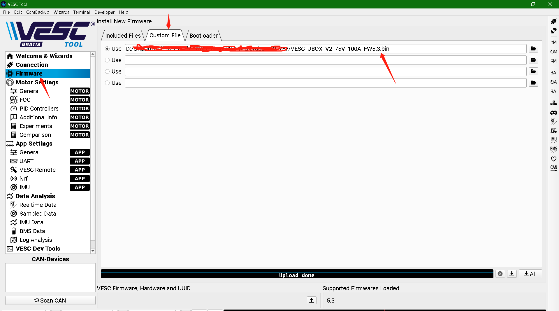 update firmware: step2 custom file