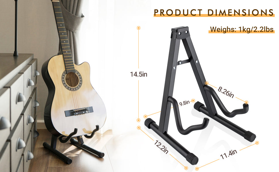 RockJam Universal Portable A-frame Guitar Stand …