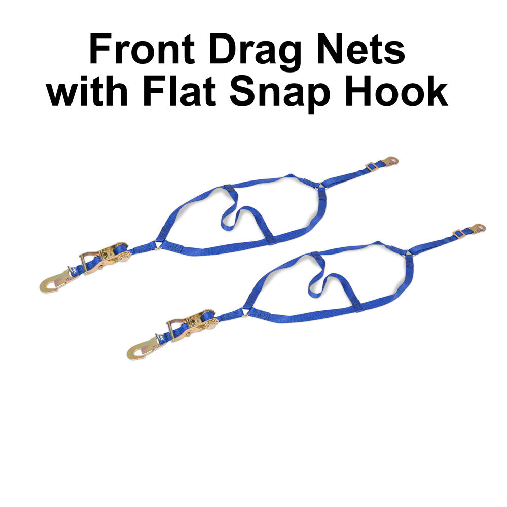Front Drag Nets with Flat Snap Hook.