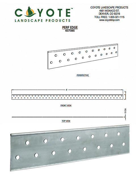 637085 Coyote PerfEdge Galvanized Homekit 4 inch by 8 foot