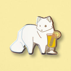 Arctic Fox Hot Toddy Enamel Pin by Cocktail Critters