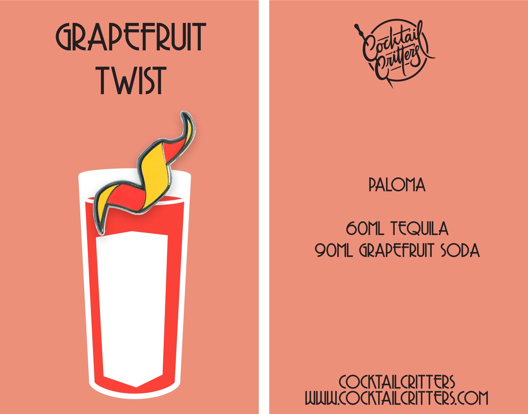 Grapefruit Twist Pin – Cocktail Critters