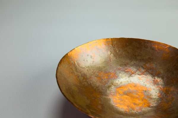 patina green metal bowl