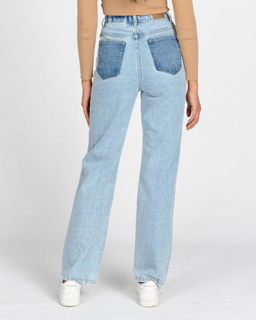 weekday row sky blue jeans