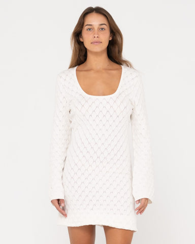 Petra Drawstring Detail Short Sleeve Maxi Dress in Ivory
