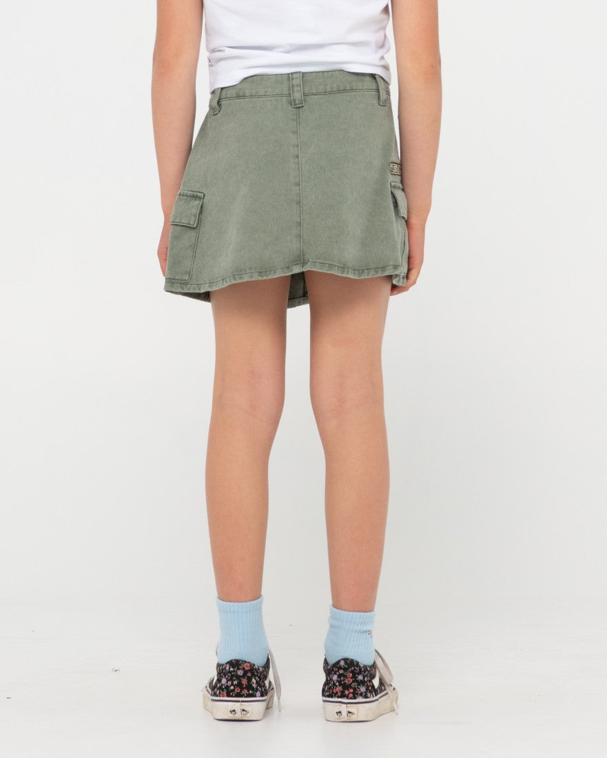 Brooks Low Rise Twill Cargo Skirt Girls - Faded Pistachio Rusty Australia, 10 / Faded Pistachio