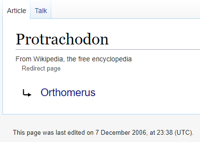 Protrachodon non redirected page