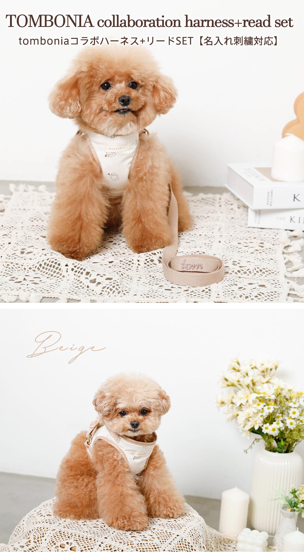 TOMBONIA/Tombonia/Collaboration/Harness/Name Embroidery/Small Dog/Poodle/Thumbnail