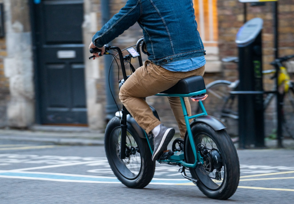 Man riding the synch super monkey electric bike