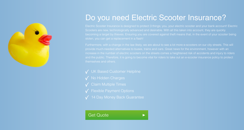 Text appearing to suggest they offer electric scooter insurance