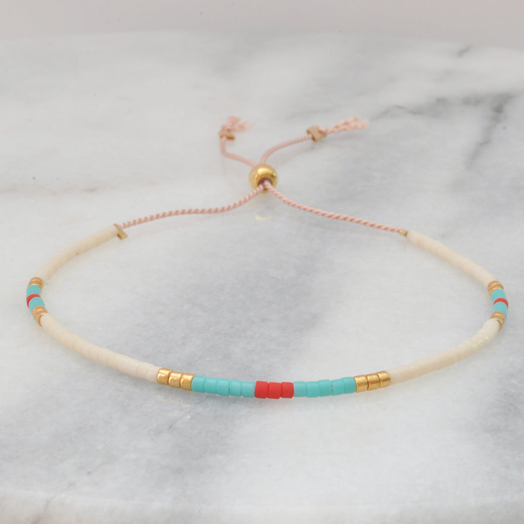 Beaded String Bracelet — SUNSET