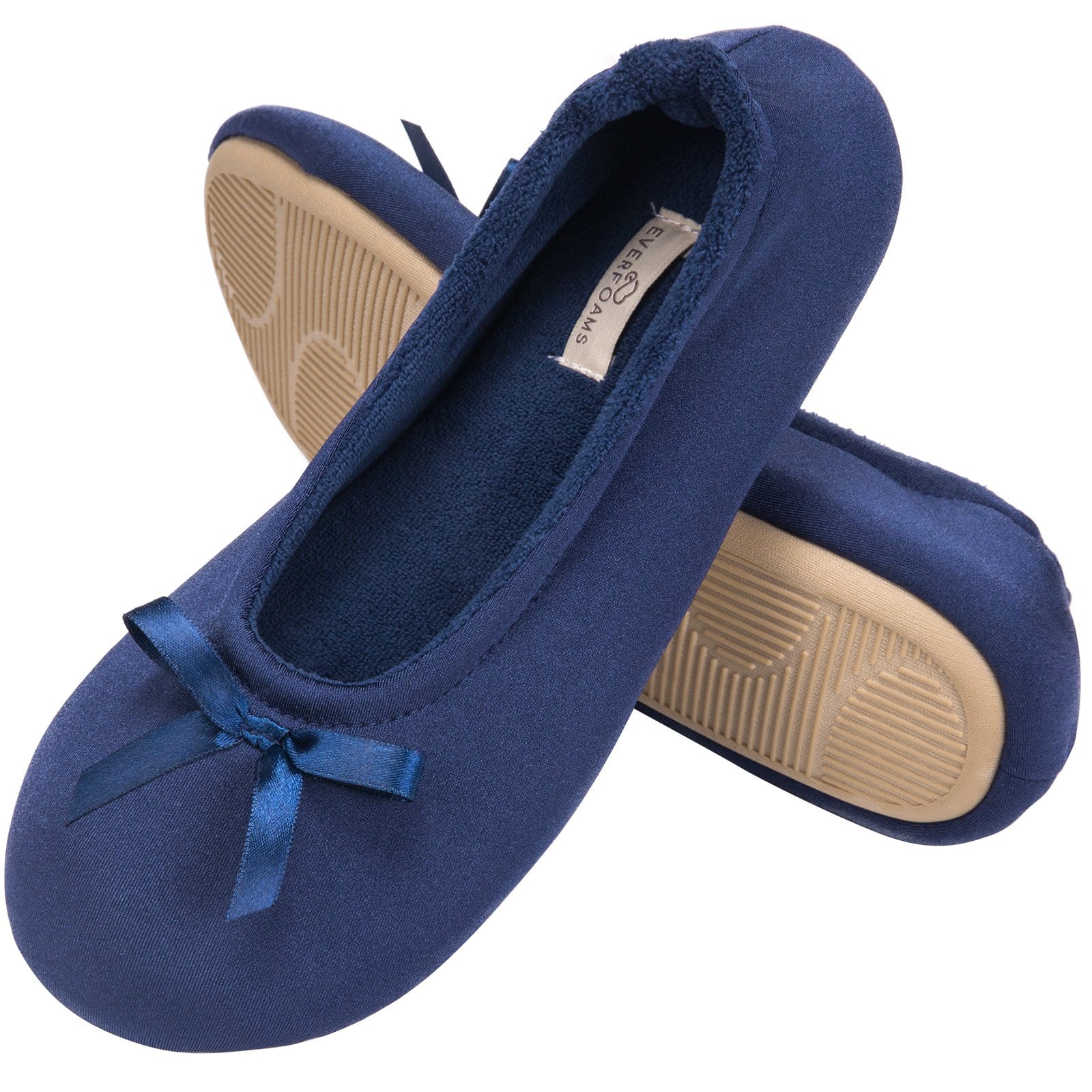 EverFoams Ladies Satin Lightweight Ballerina Slippers   4 1 1024x1024@2x 