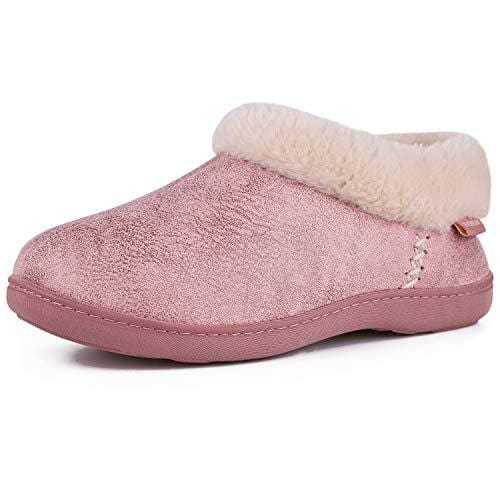 Ladies' EverFoams Suede Fuzzy Plush Lined Loafers Slippers