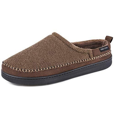 MERRIMAC Men's Cotton Knit Moccasin Slippers Breathable House Shoes w