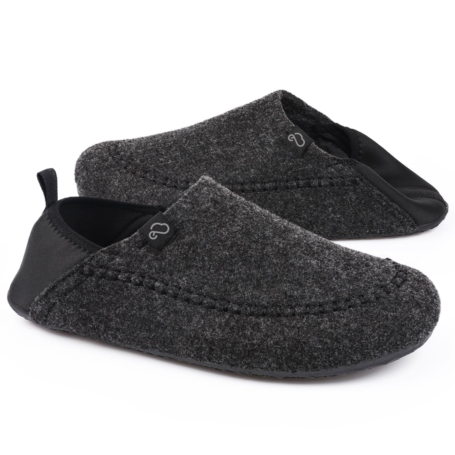 VeraCosy Men's Comfy Knitted Moc Slippers with Elastic Gores