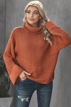 High Neck Flare Sleeve Sweater