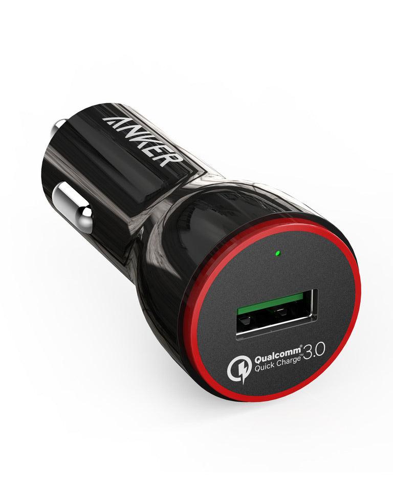 Anker PowerDrive Plus 35W Car Charger with PD Port and Fast USB Port -  Black - Sada Almustaqbal