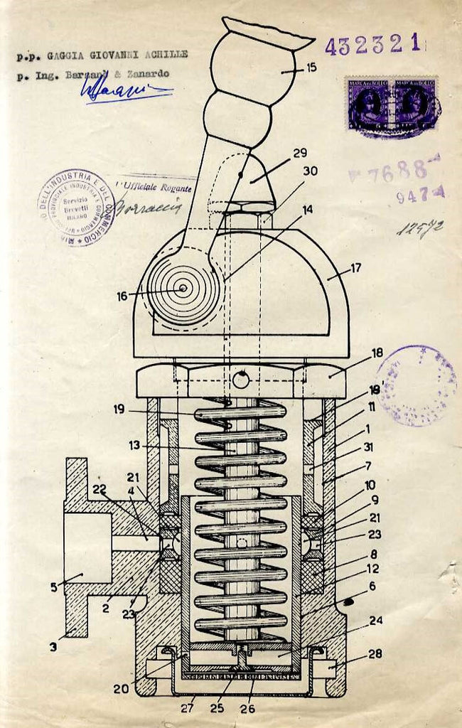 Original patent of the lever system