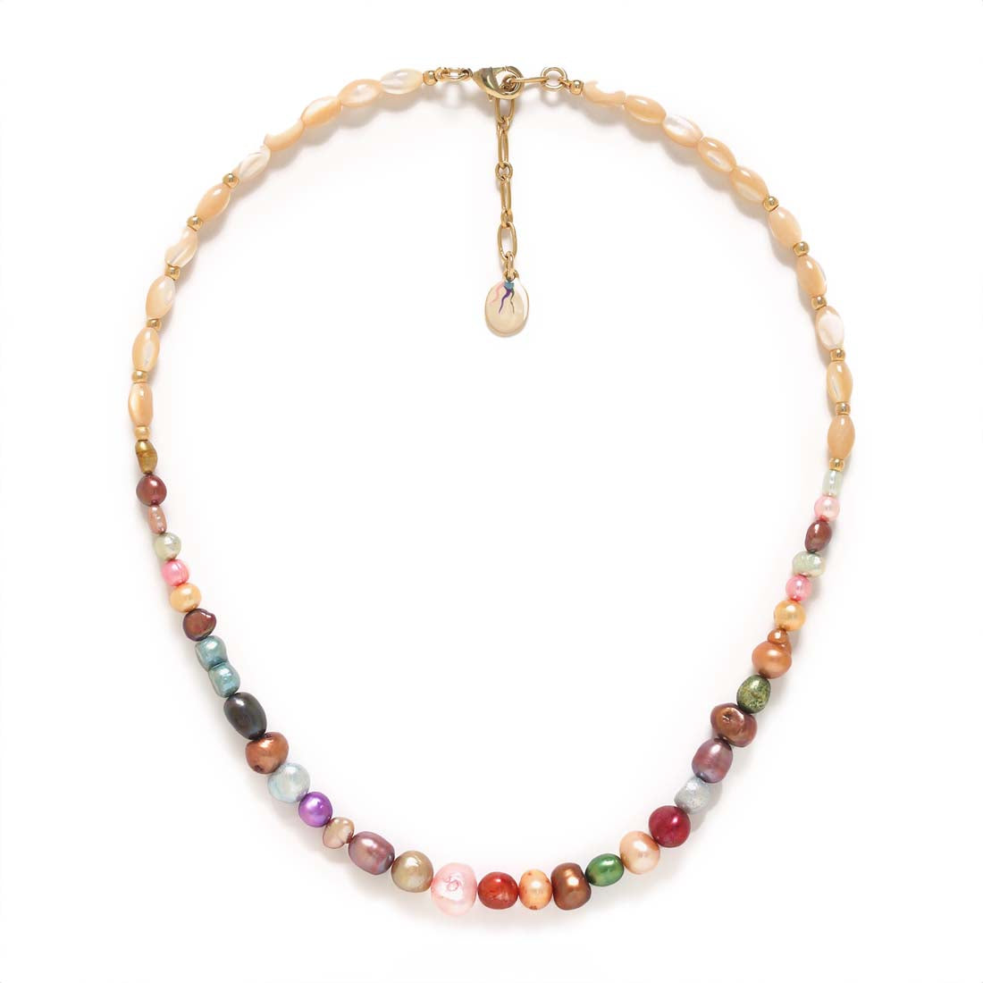 Short Multi-Colored Fresh Water Pearl Necklace