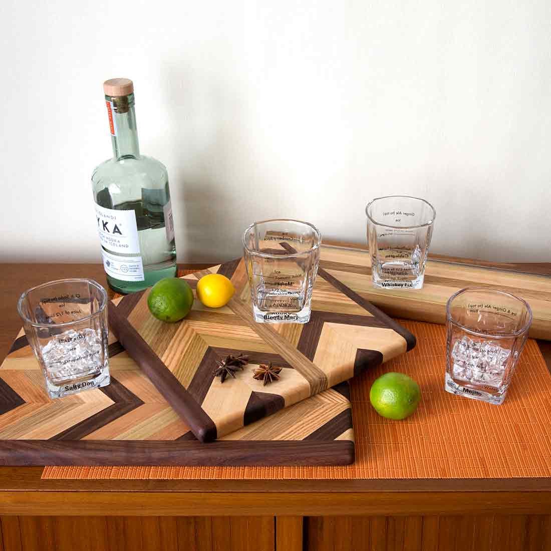 Herringbone Square Wood Serving Board