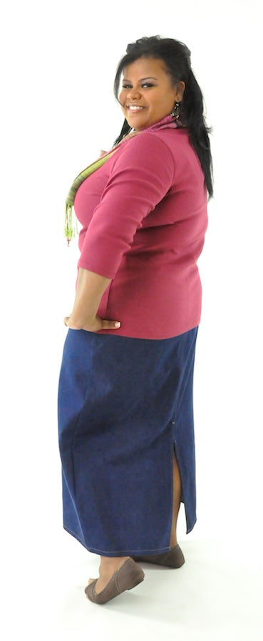 Long Jean Skirt for Womens Plus Sizes by Dressing For His Glory