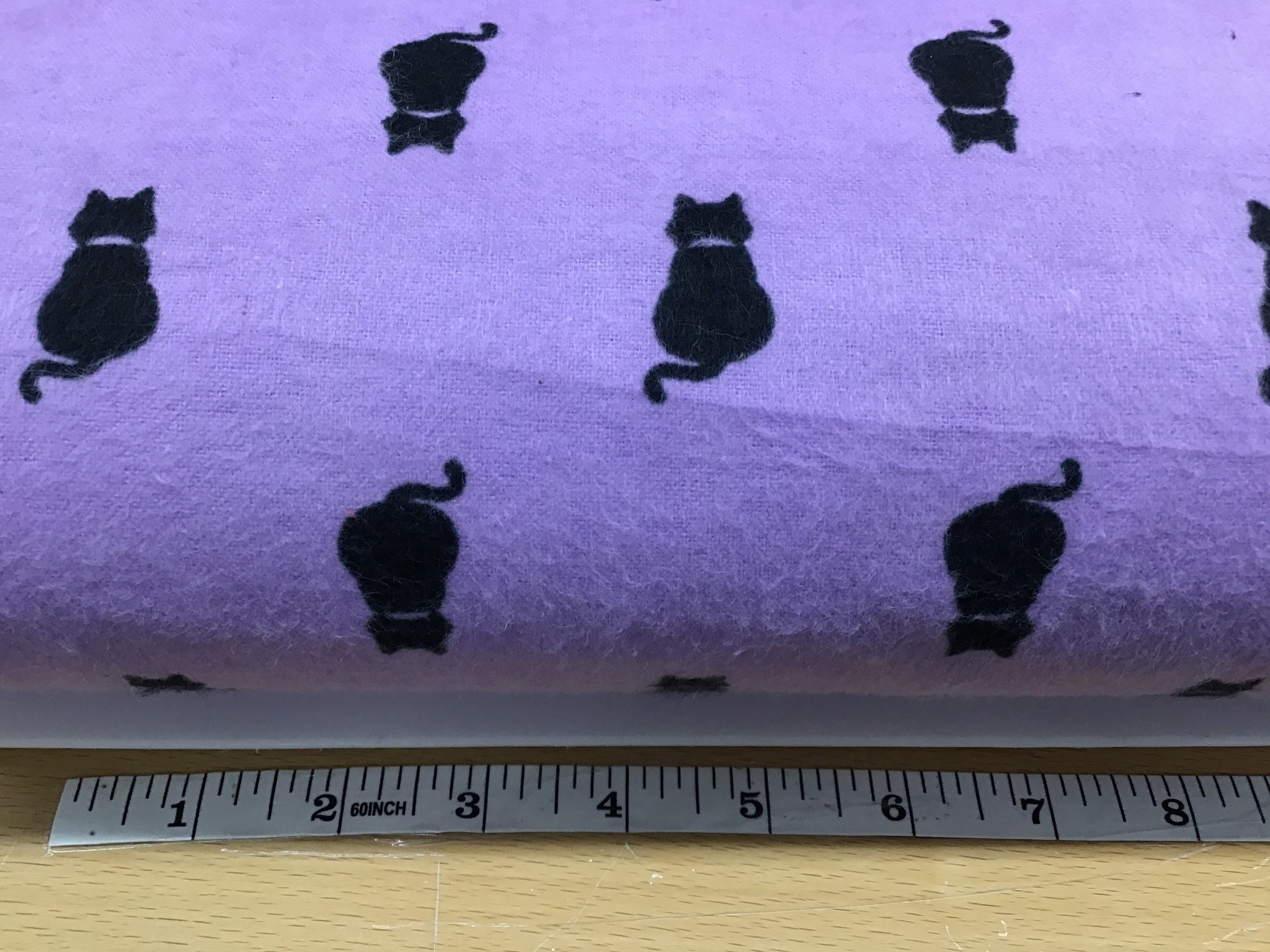 Flannel 2544- Purple with Black cats