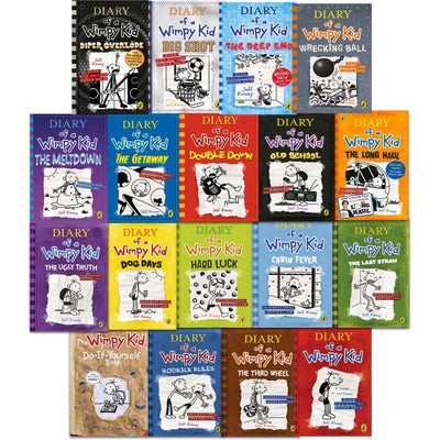 Diary Of A Wimpy Kid Collection 18 Books Set Diper OEverloede, Big Shot,  The Deep End, Wrecking Ball, books4people