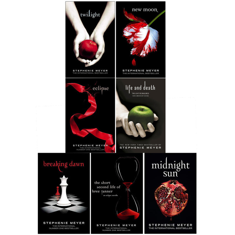 Twilight Saga Black Cover Stephenie Meyer 7 Books Collection Set Life