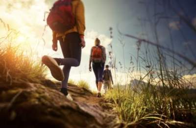 A group of people hiking